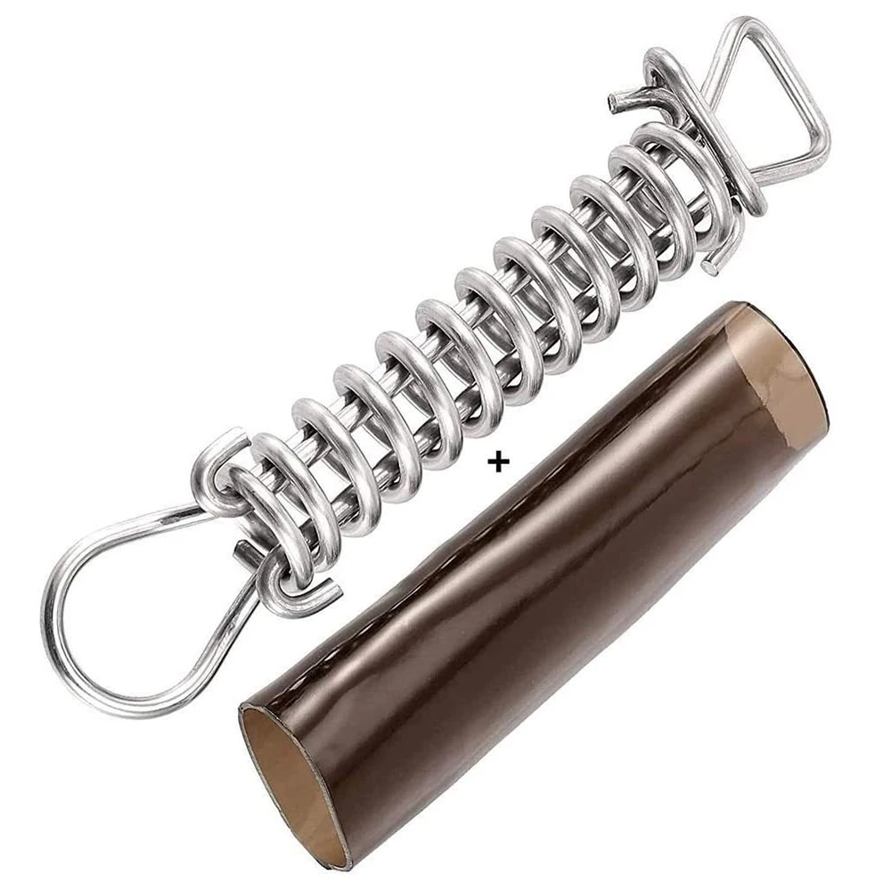 

2Pcs/set Universal Swimming Pool Cover Stainless Steel Spring with Stopper D Ring and Replacement Spring Sleeves for Pool Cover