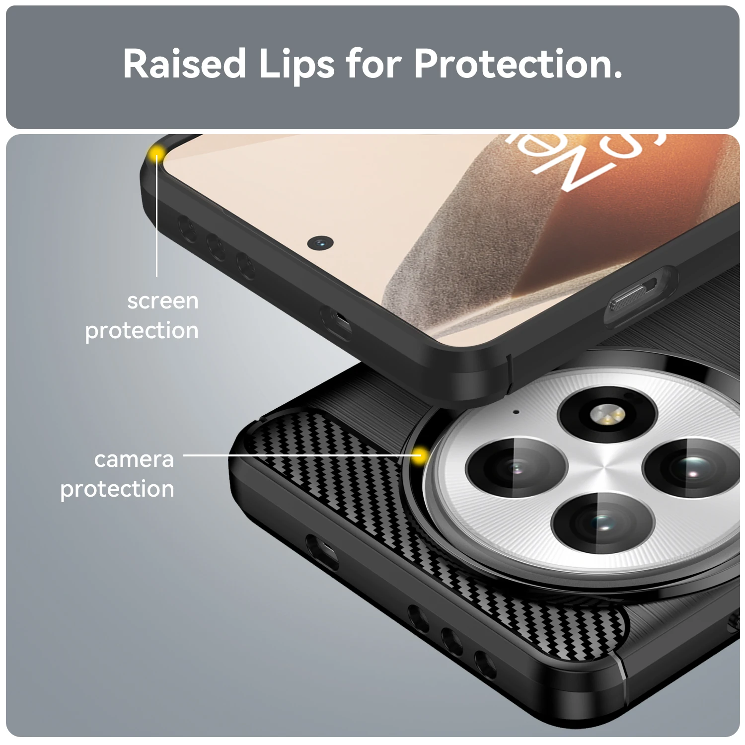 Shockproof Soft Silicone Carbon Fiber Phone Bumper Case Cover