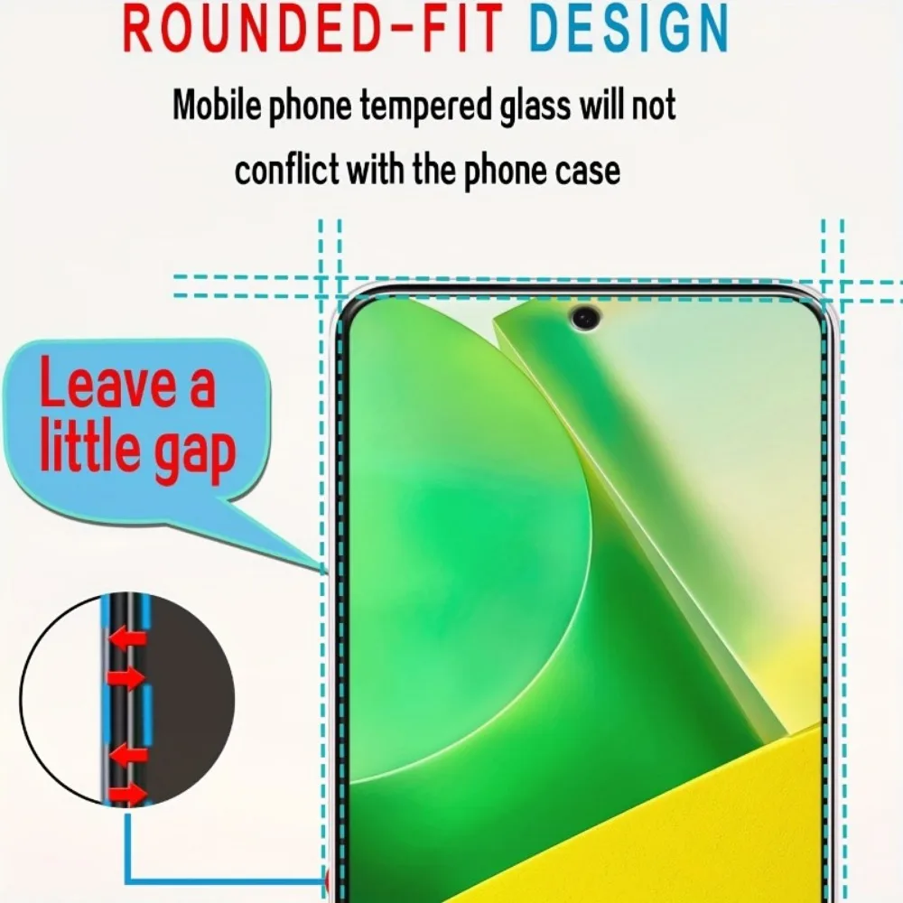 Premium Tempered Glass Full Cover Screen Protector - 3 Pack