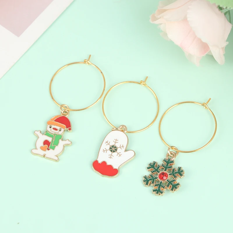 Christmas Wine Glass Charms Wine Cup Tags Cup Decorations Markers For House Party 15/20pcs wine glass marker