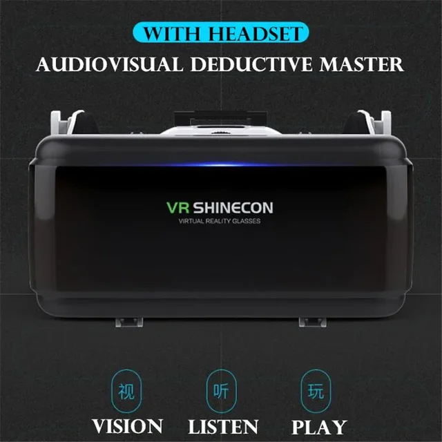 Gafas VR de realidad Virtual para telefono smartphone, gafas 3D con pantalla enorme, casco VR con caja de cartón de Google para teléfono de 4,5-6,53 ", compatible con Joysticks de juego - Imagen 3