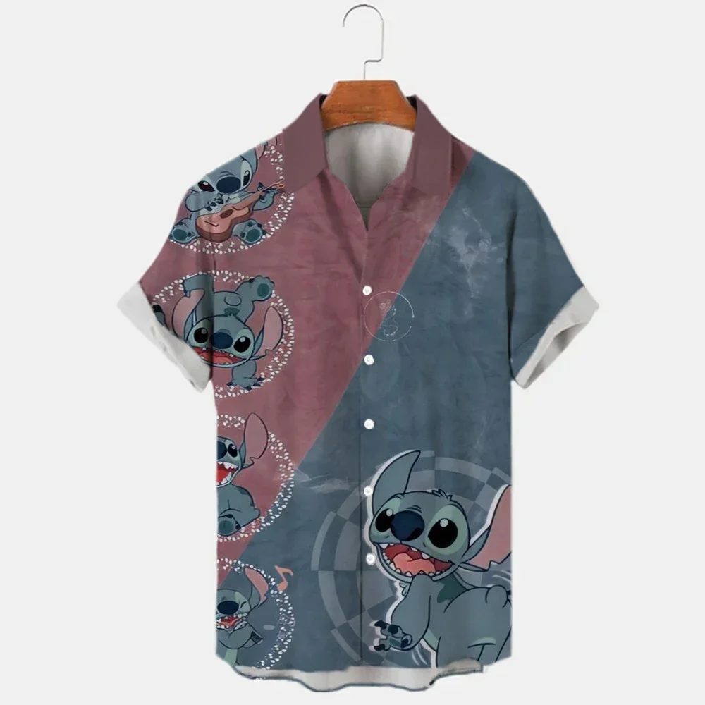 Miniso New 3d Shirts Mens Disney Mickey Mouse Street Tops Cute Cartoon 3d Printed Shirts Mens Casual Fashion Shirts 2024 5