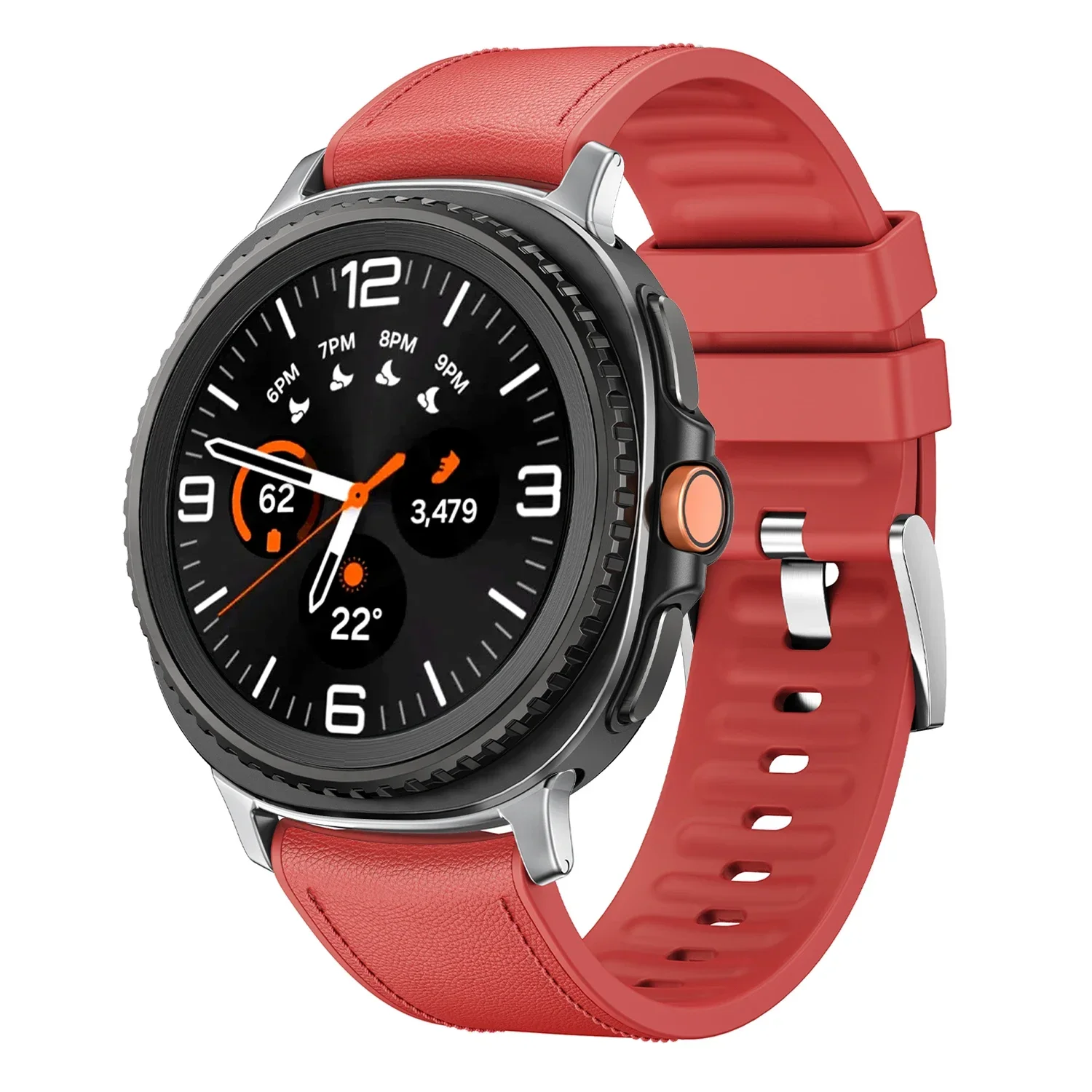 Premium Silicone & Leather Strap for Smartwatch - No Gaps Design, Versatile Fit, Elegant Bracelet Accessory