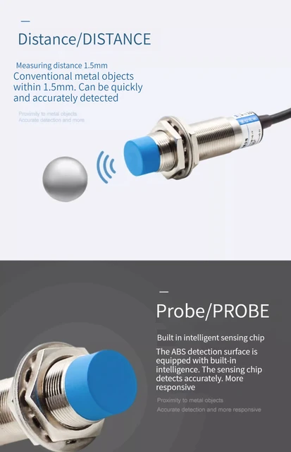 Sensore Di Prossimità Induttivo LJ18A3-8-Z/BY - 8mm, 10-30VDC, PNP - Per Automazione