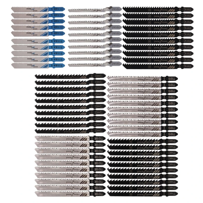 High-Speed Metal Cutting T-Shank Jigsaws Blading Set Woodwork Applications Q84D