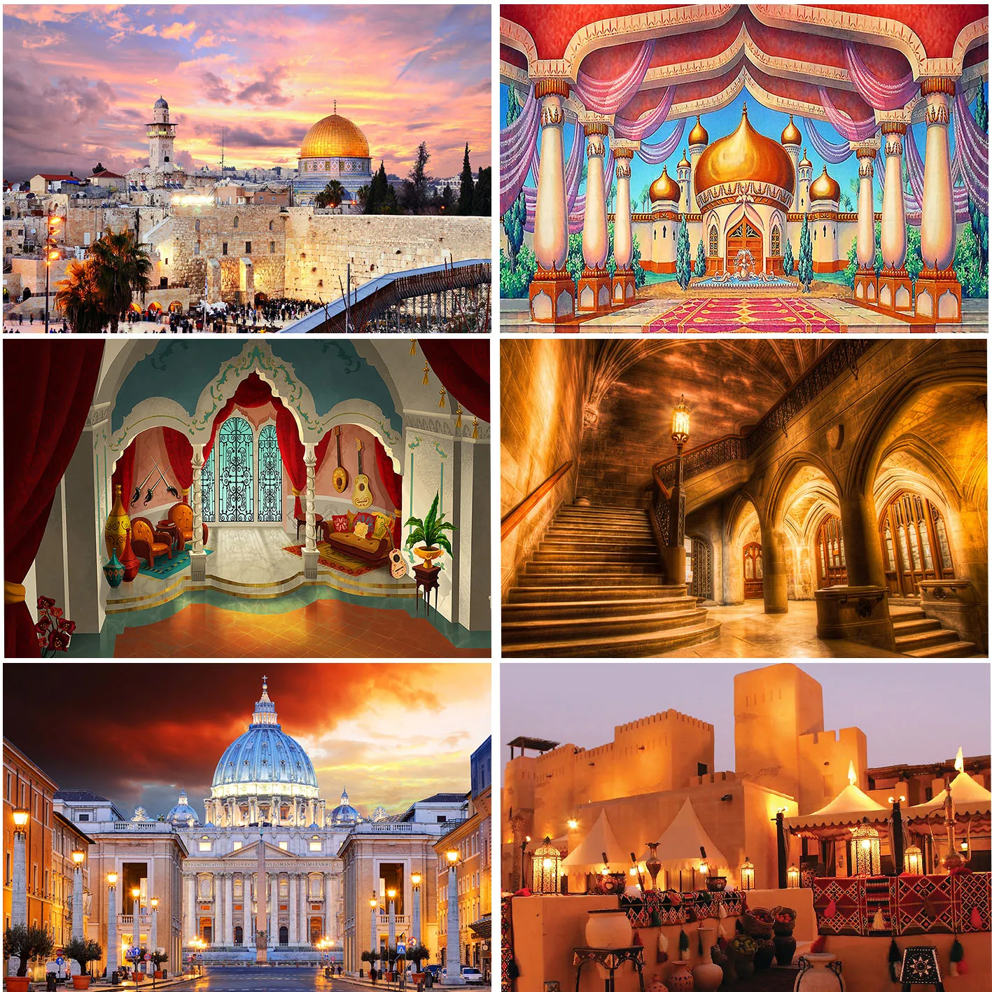 

Castle Palace Photography Backdrops Newborn Portrait Photo Wallpaper Girl Birthday Decoration Background Photo Studio Props