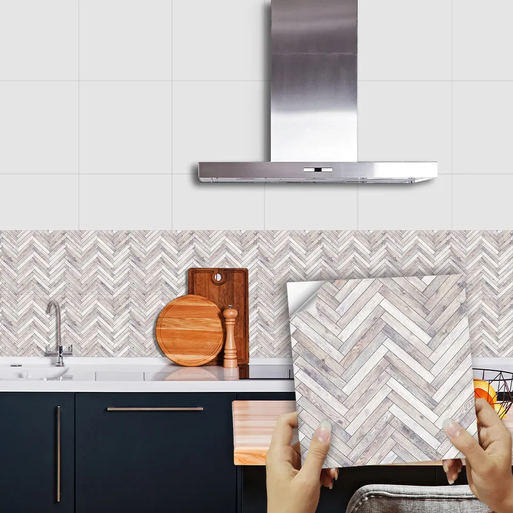

Wooden Floor Tile Stickers Home Renovation Kitchen Bathroom Decorative Self-adhesive Wear-resistant Wall Stickers FrostedSurface