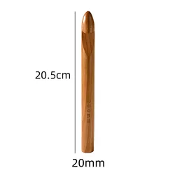 Wood Crochet Hook for DIY Knitting and Yarn Crafts - Home Weaving Tool (20MM)