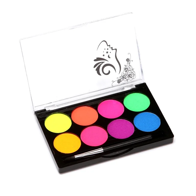 8 Colors Face Body Art Paint UV Glow Fluorescent Glowing Christmas Halloween Party Fancy Dress Beauty Makeup Tool 5