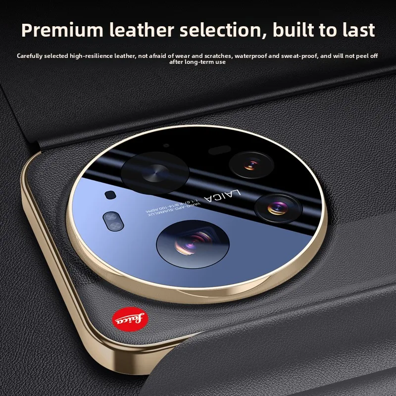 Premium Electroplated Leather Shockproof Case - Full Cover with Lens Protection