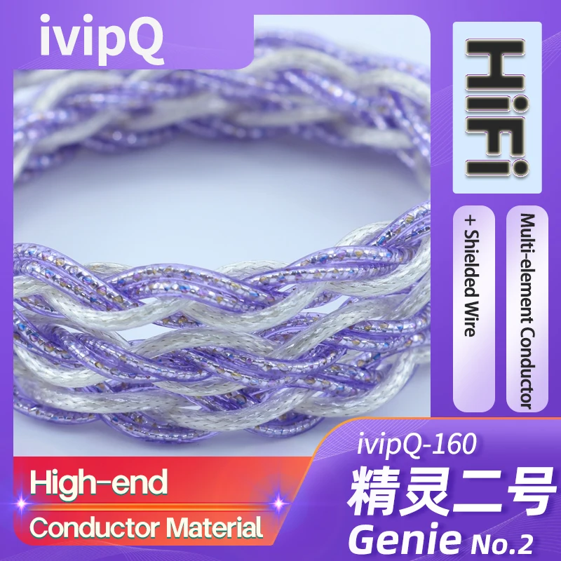 Ivipq-シールドHi-Fiイヤホンケーブル、2.5/3.5/4.4mm、mmcx/2ピン