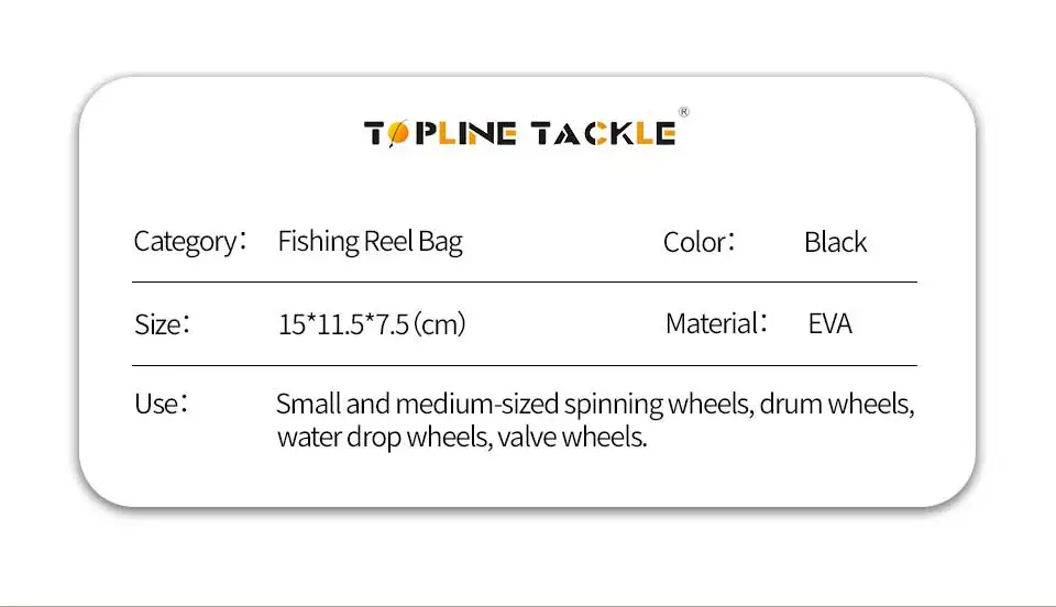 Description Picture 4 of itemPortable Fishing Reel Bag Protective Case Black 15.5cm Waterproof EVA Outdoor Cover Boxs For Spinning Reel Fishing Tools Tackles