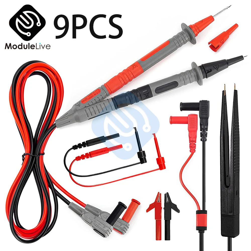 

1000V 10A Universal Multimeter Probe Silicone Flexible Wire Super Sharp Pen Tip Replaceable Connector Test Lead + Crocodile Clip