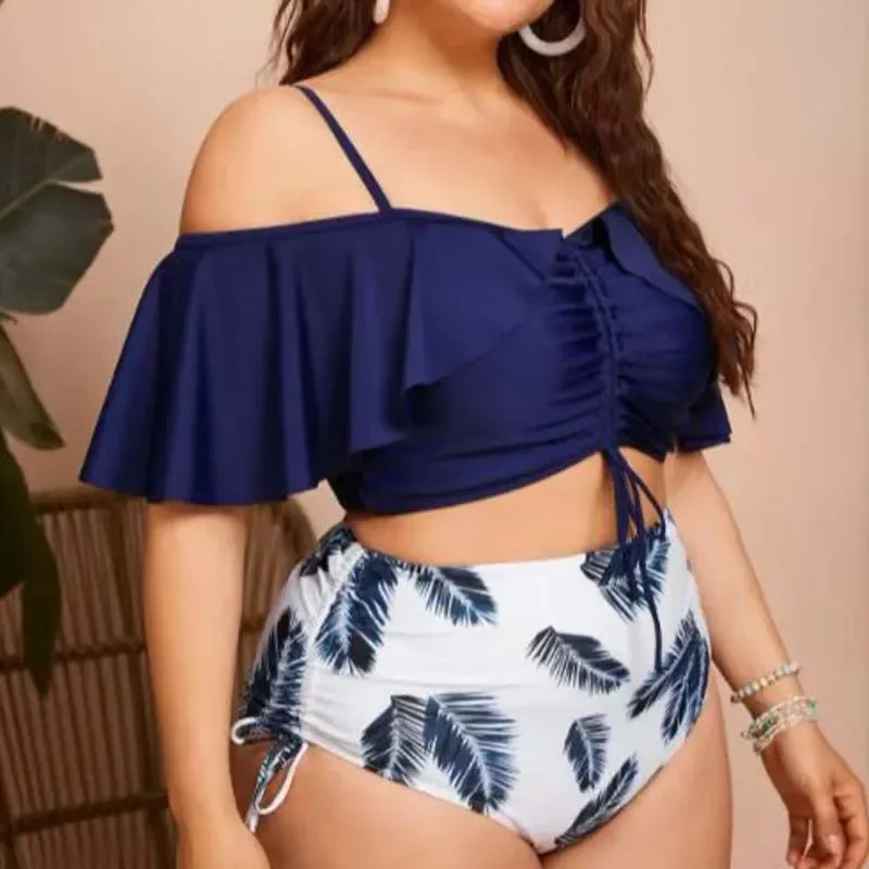 Plus Size Swimwear Women Swimsuit Tankini Black Big Large Chubby Summer Swimdress Bikini Beachwear Mujer Bathing Suit 4XL,women swimsuit,women two piece sets