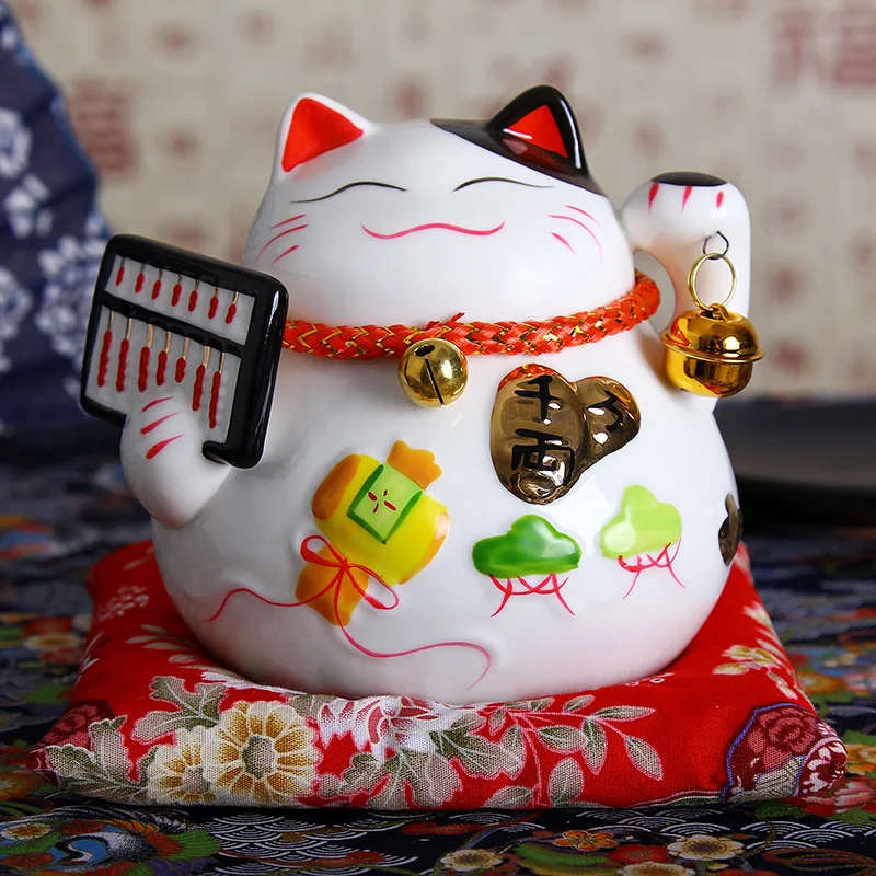 4.5 Inch Japanese Ceramic Lucky Cat Maneki Neko Home