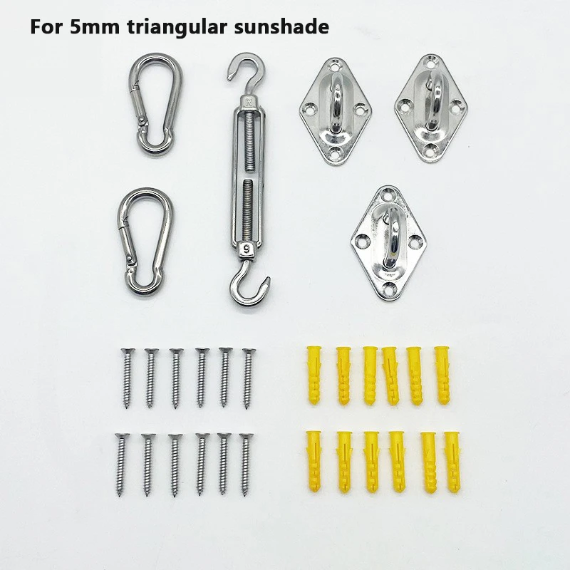 

Awning Install Attachment Set Heavy Duty Sun Shade Sail Stainless Steel Hardware Kit for Home Garden Sunshade Fixing Accessories