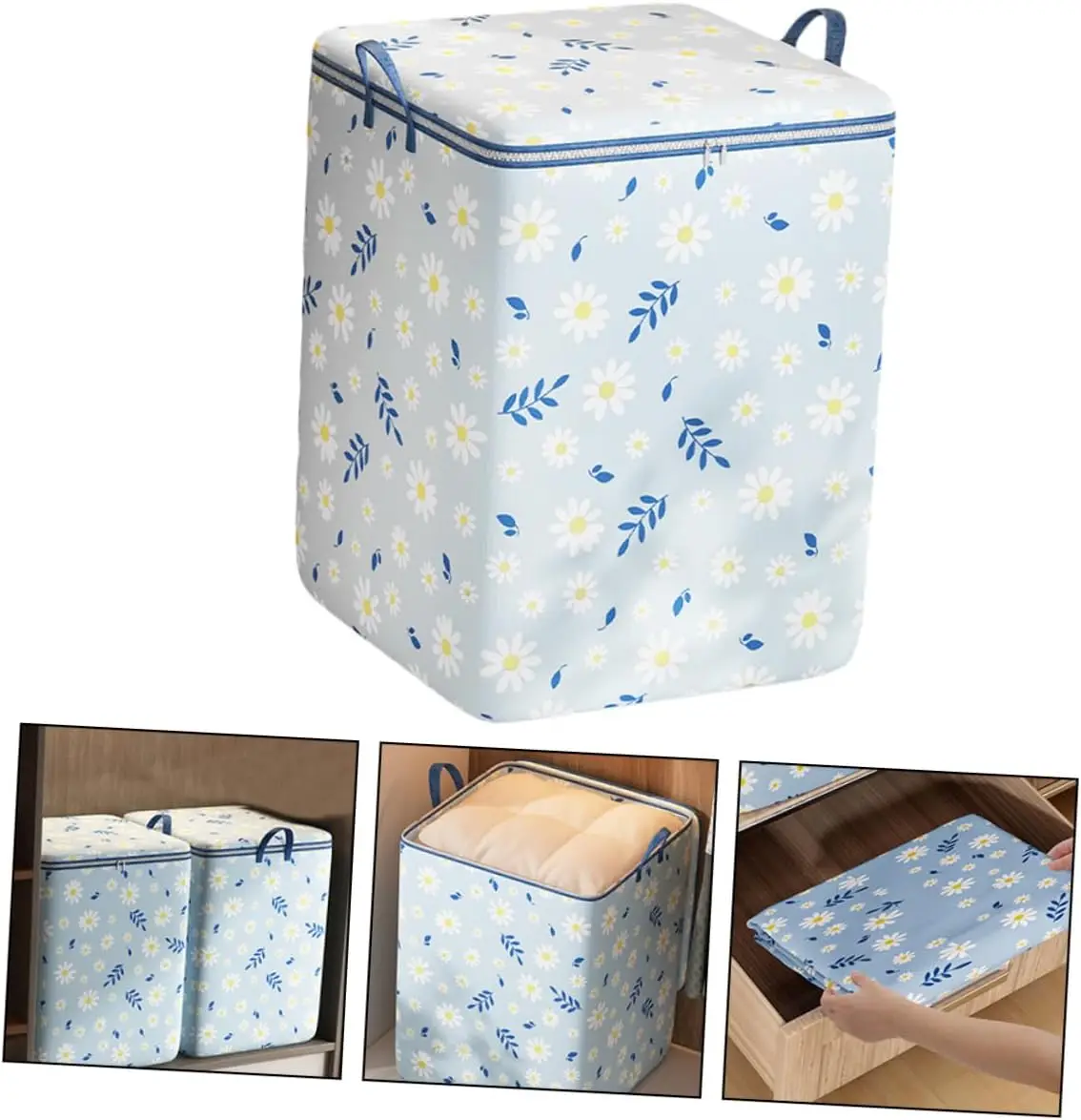 Large Capacity Quilt Storage Bag Comforter Bag Non-Woven Fabric Zipper Closure for Home Dormitory Use 3