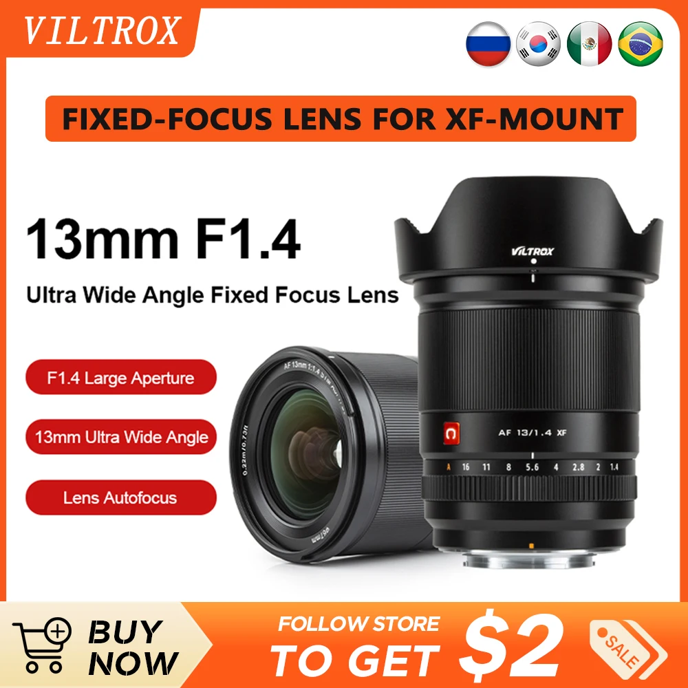 

VILTROX 13mm F1.4 XF Fuji X Mount Lens Wide Angle APS-C AF Lens for Fujifilm X-Mount Camera X-T30 II X-T4 X-T3 X-Pro3 X-Pro2