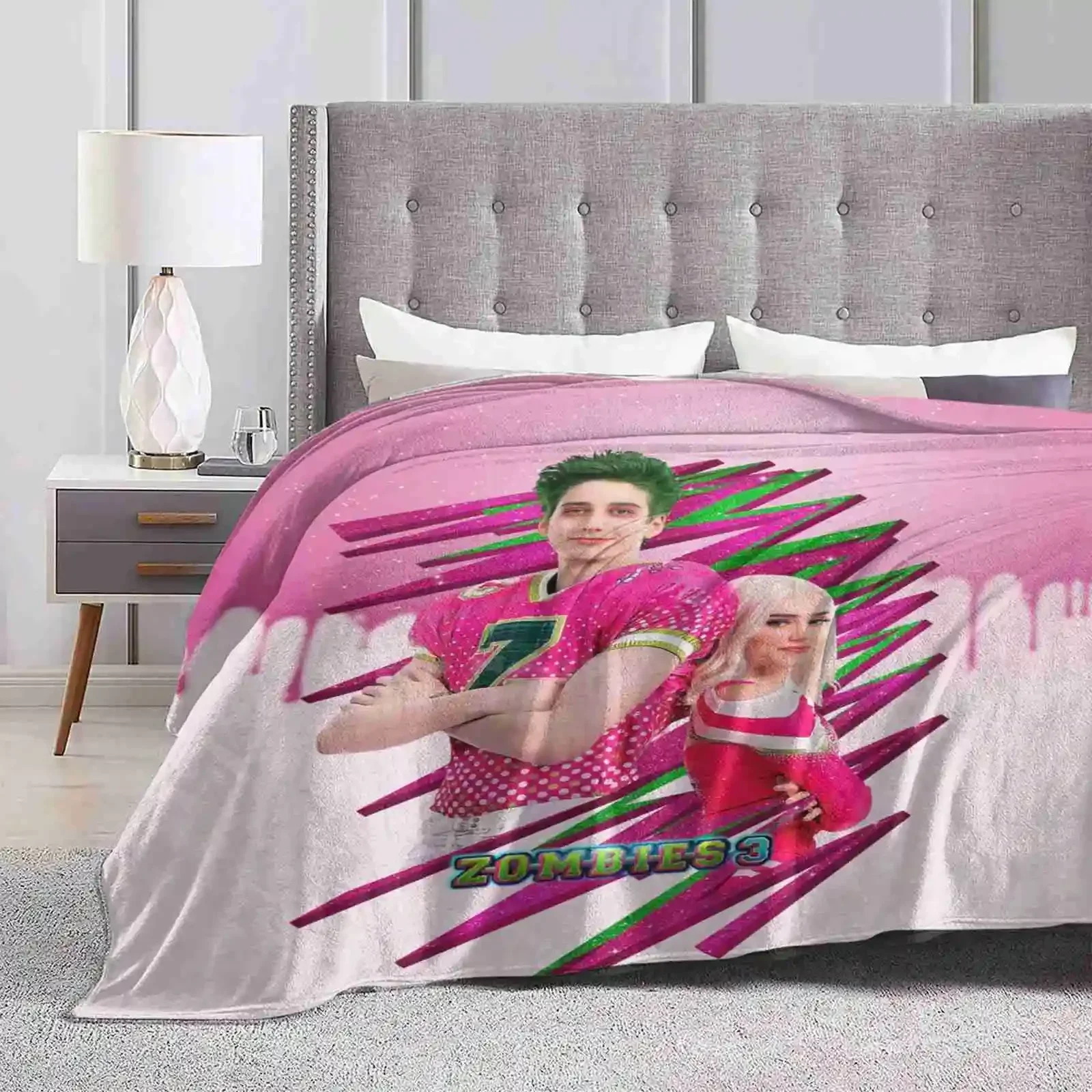 Zombies 3-Zed And Addison Magic Shaggy Throw Soft Warm Blanket Sofa/Bed/Travel Love Gifts Zombies 3 Addison Girls Kids Love 2