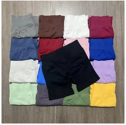 Wolf Head Women Sports Yoga Quick Dry Outside Wear Yoga Hip Lift Summer Short Sleeve Shorts Three-quarter Pants