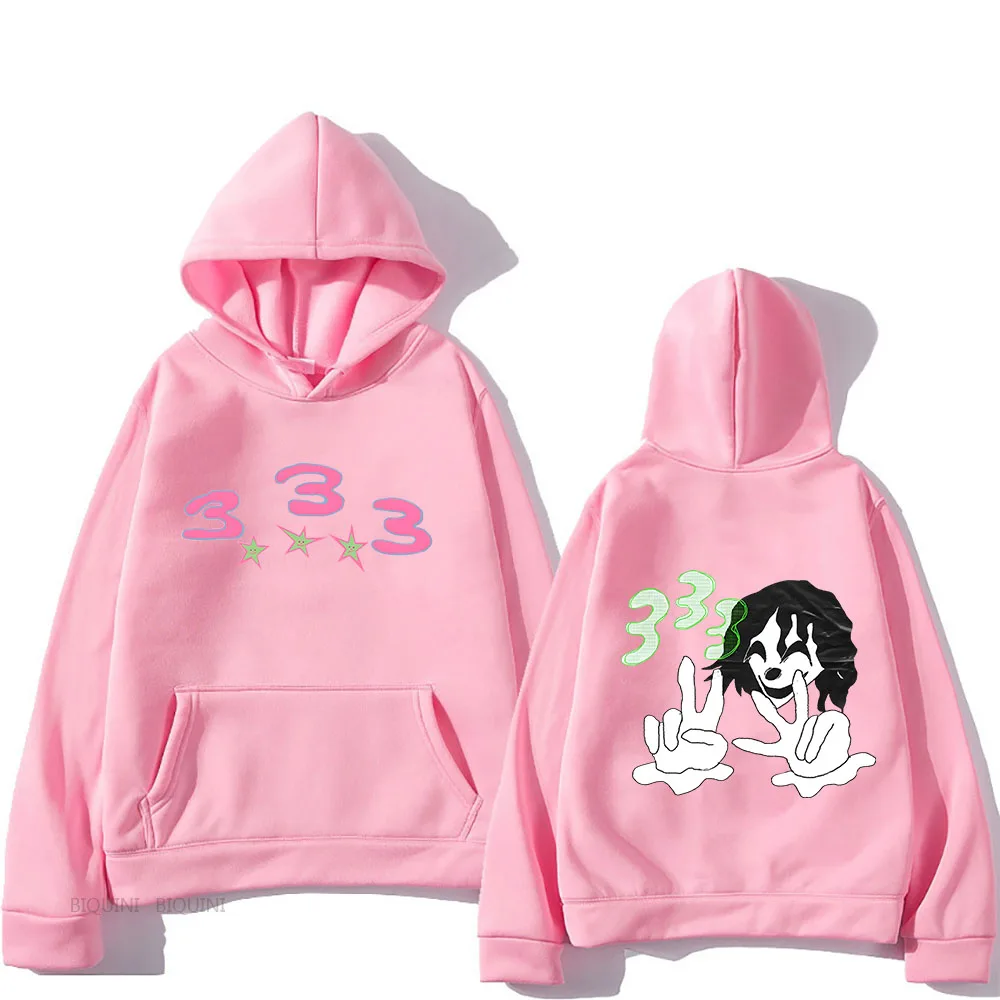 

Rapper Bladee 333 Hoodies Mens Long Sleeve Fleece Sweatshirt Music Album Graphic Pullovers Hip Hop Streetwear Cartoon Print Tops