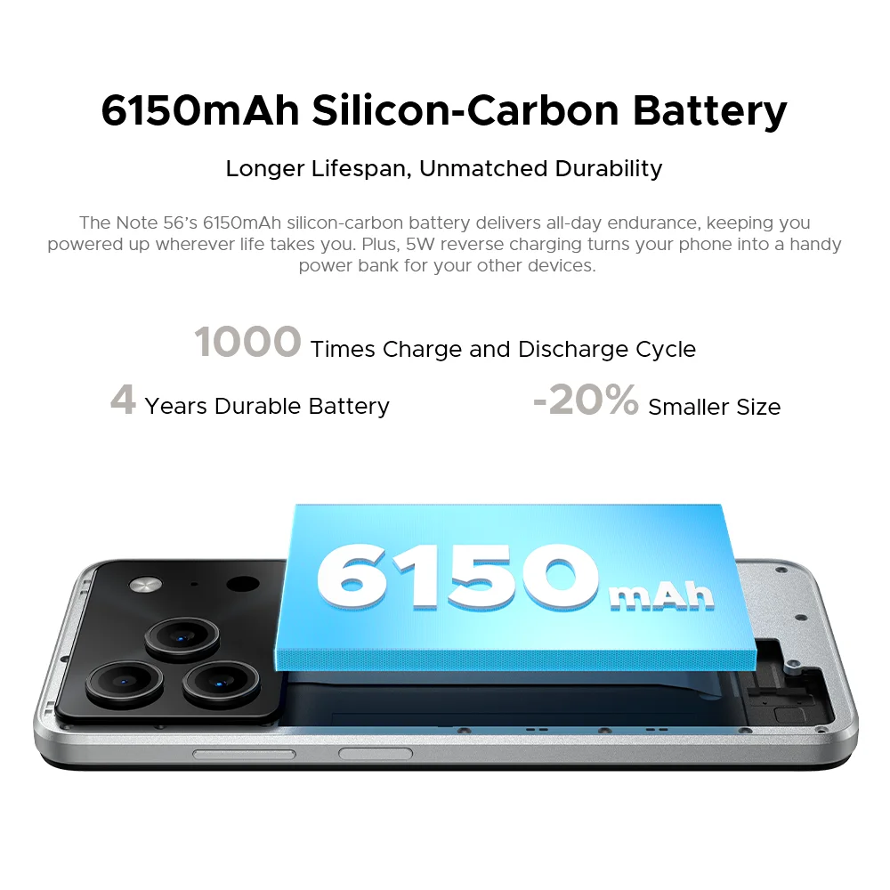 Global Version DOOGEE Note 56 Smartphone Android 16 6150mAh Large