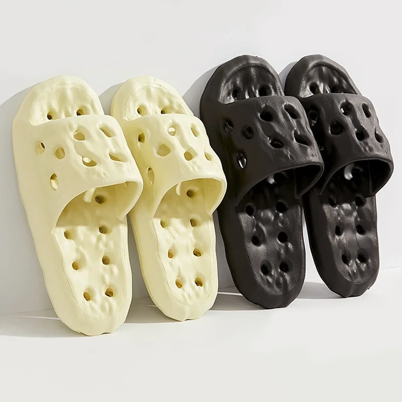 

Women New Bathroom Slippers Fashion Hollow Out Design Bathing Non Slip Couple Thick Sole Household Men Outwear Non-slip Shoes