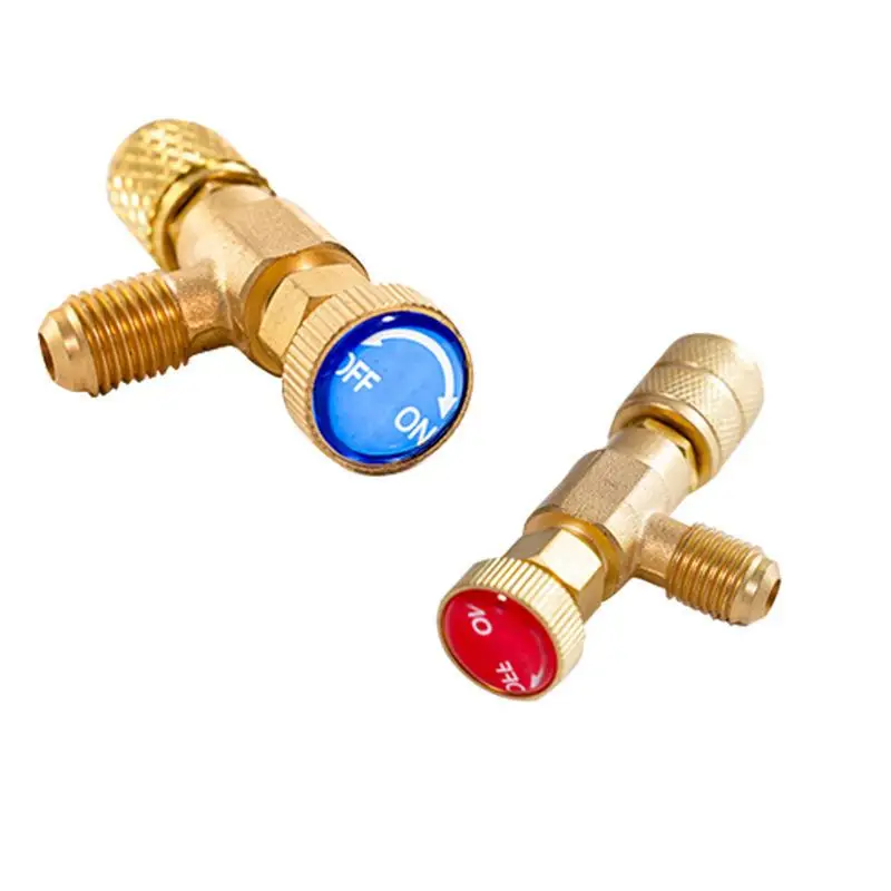 

Brass Pressure Relief Brass Shut-Off Air Conditioner Filling Safety R410a R22 Refrigerant 1/4 Safety Adapter Air Conditioning