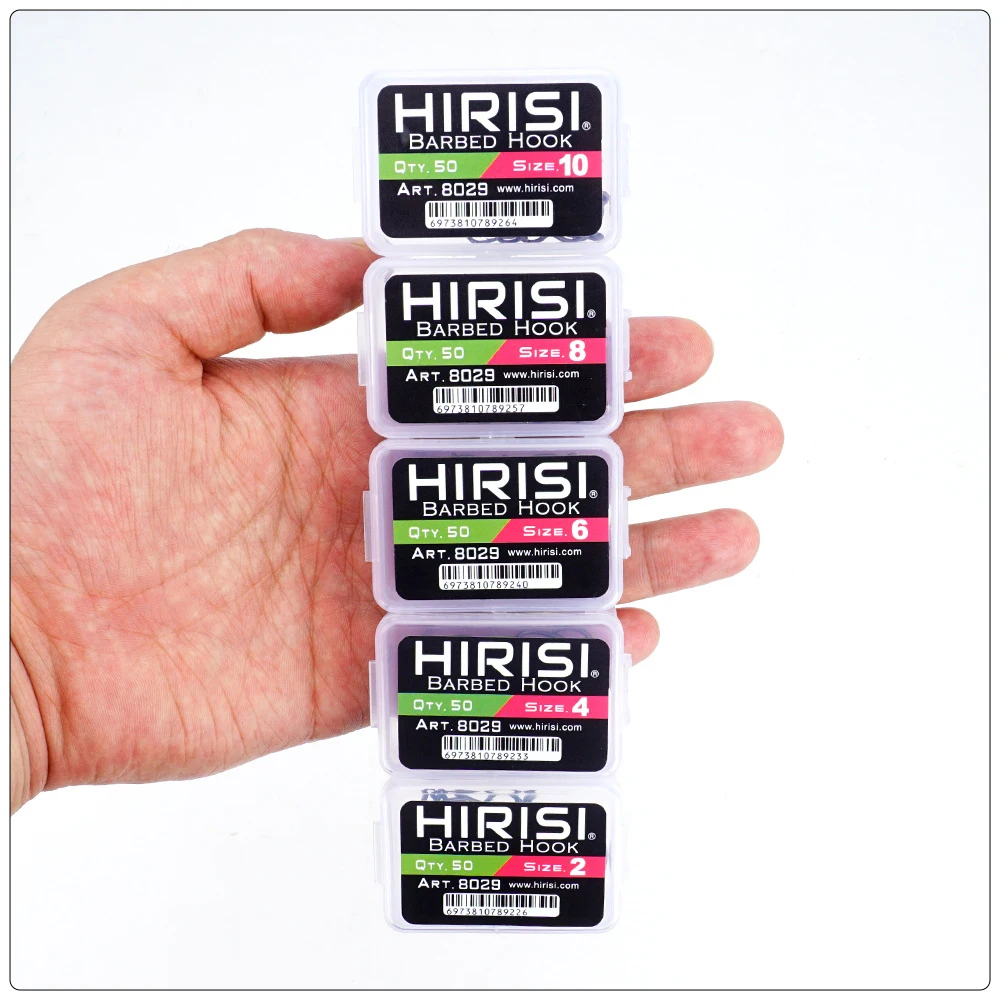 Hirisi 50/100 Stück PTFE-beschichtete Karpfenangelhaken mit Öse, Mikro-Widerhaken, Hochkarbon-Stahl 8029, Angelzubehör, Verbindbare Box – Detail 8