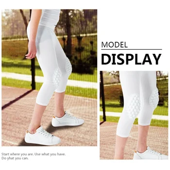Children Sports Tights Pants Kids Basketball Football Fitness Exercise Sport 3/4 Cropped Leggings Safety Anti-Collision Pants 5