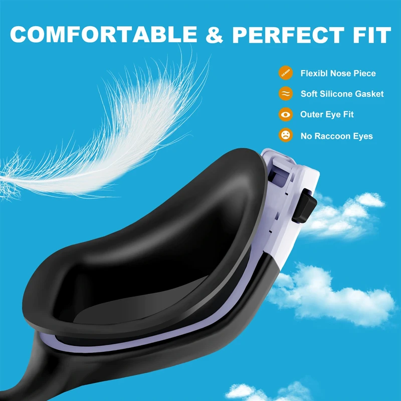 Professional Swimming Goggles Waterproof Anti-Fog UV Protection for Adults Men Women Pool Swim Glasses Water Eyewear Adjustable 2