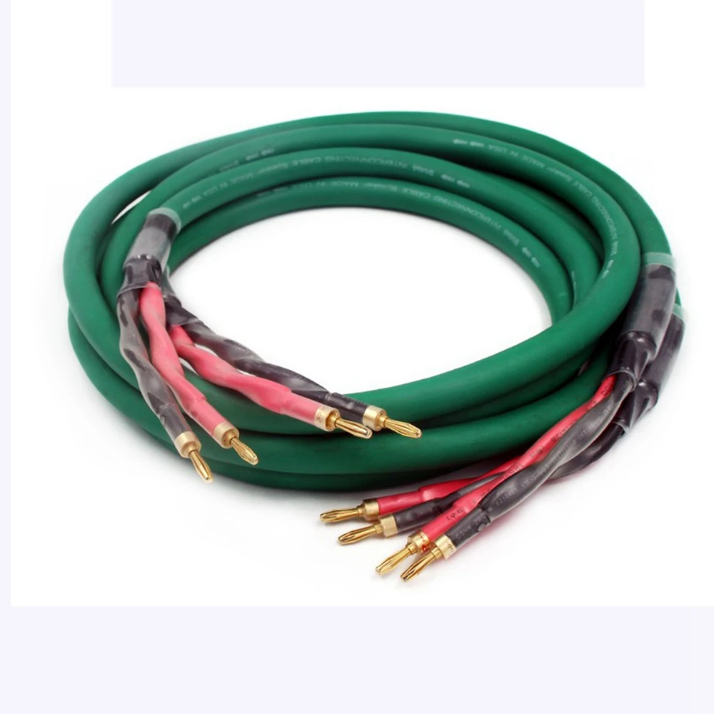 

Hi-Fi 4 ядра 4N OFC 2 до 2banana, 18 мм, разъем Mcintosh AMP, CD-плеер, двухпроводной кабель для динамика, кабели интерконнектора