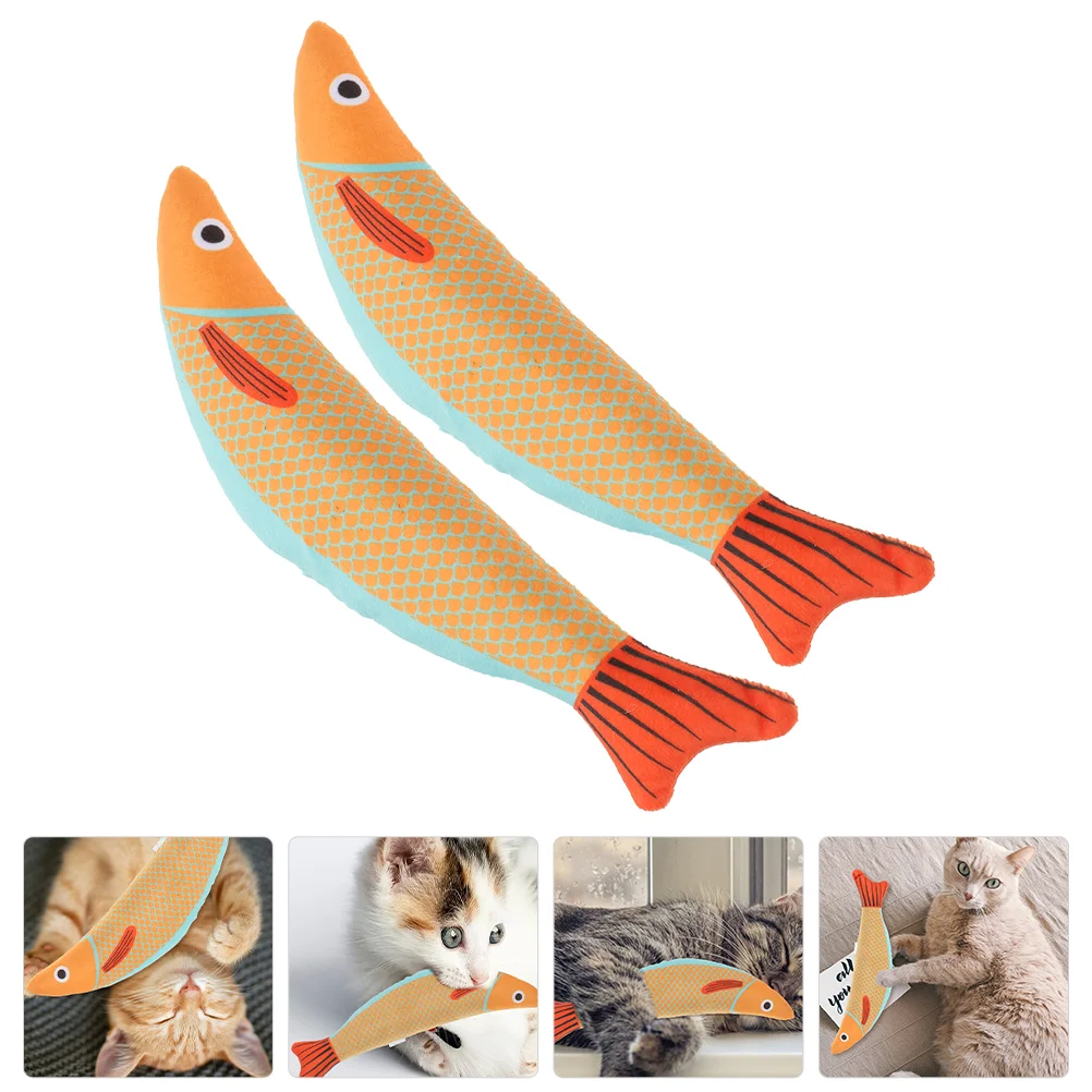 

Catnip Toy Plush Fish Cat Chew Toy Catnip Filled Cartoon Fish Bell Inside Interactive Kitten Chew Toys Cat Teething Cat Exercise