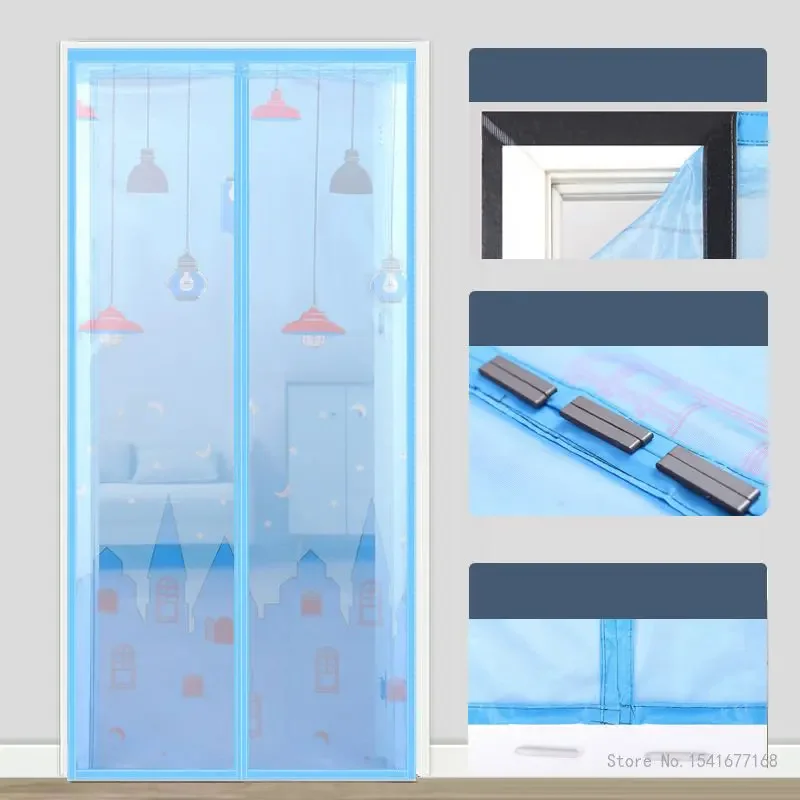 Creative Magnetic Screen Door Curtain, Anti Mosquito Net, Insect Fly Bug Curtains, Automatic Closing Mesh, Summer, 1Pc