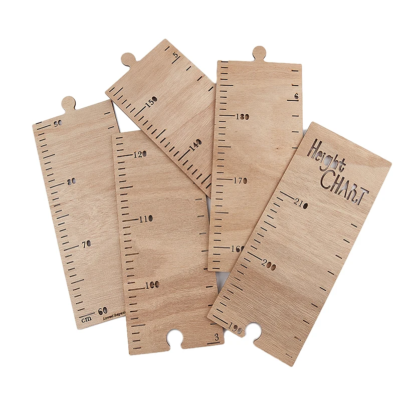 60-210CM Wooden Kids Height Growth Chart Ruler Baby Children Height Gauge Room Decoration Wall Meter Measurement Stickers