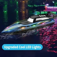 2.4Ghz RC Boat with LED Lights for Pools & Lakes, 30 Minutes Long Battery Life, High Speed Remote Control Boat Pool Toys