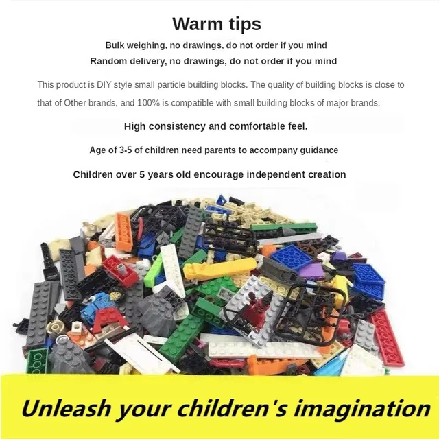 1500g DIY MOC Random Assembly Building Blocks Bulk Basic Parts Classic Model Bricks Creative City Sets Kid Educational Toys Gift 2