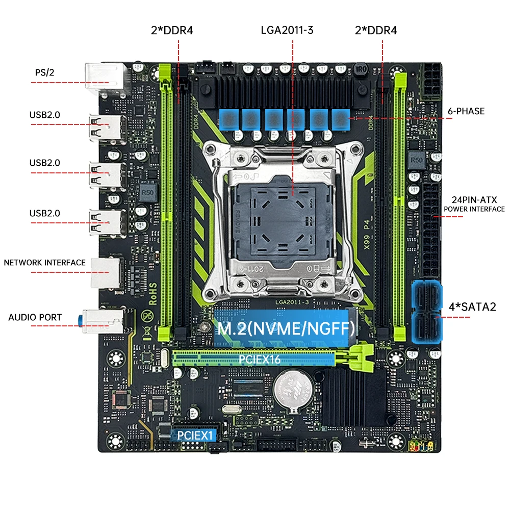 ゲーミングマザーボードキット＆Intel Xeon E5 2680 V4セット ゲーミングマザーボードセット Xeon E5 2680 V4 CPU と 2 X 8GB DDR4