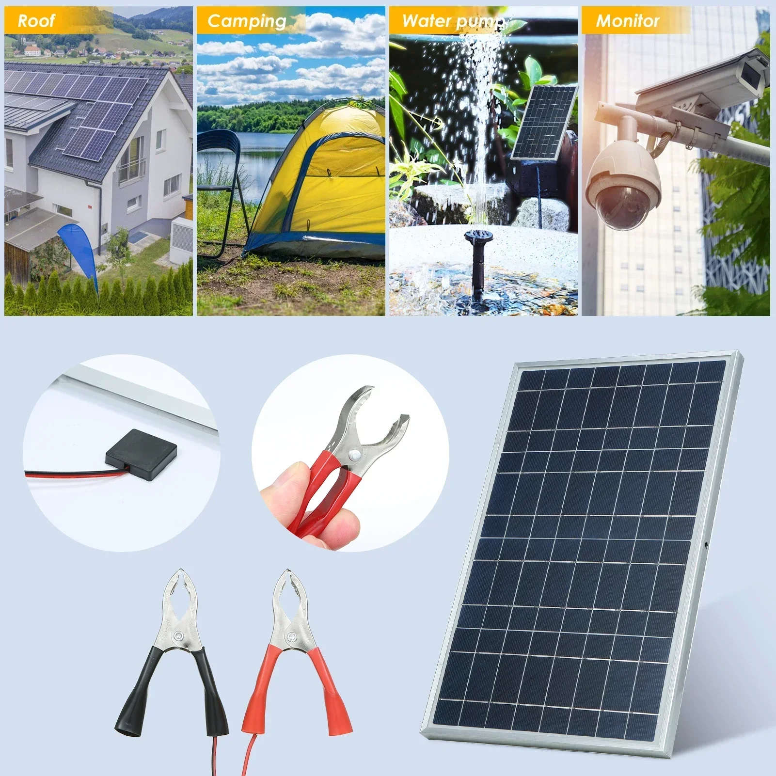 Kit pannello solare 300W/600W pannello solare 12V 100A Controller Power caricabatteria solare portatile per camper Mobile da campeggio all'aperto