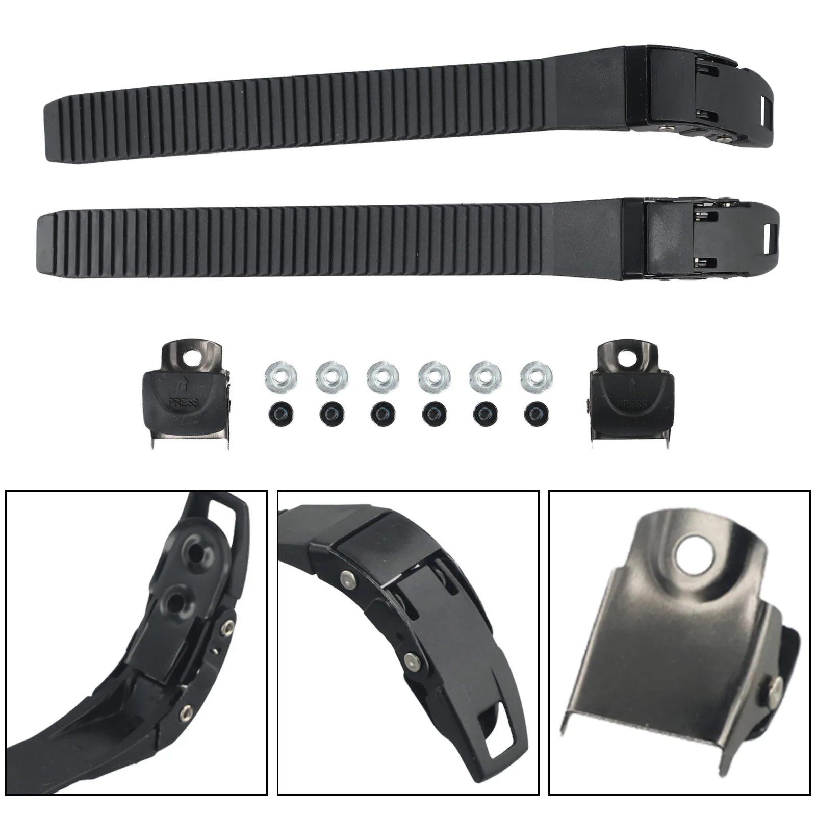 

Roller Skates Strap Skateboard Universal 210*22*5mm 2Pcs Accessories Black Easy To Use Fastening Straps Lnline