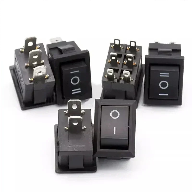 10/2000/10000pcs KCD1 Boat Car Rocker Switch 6A/250V 10A/125V AC With Red Green Light Switch 2/3/4Pin 21*15mm on off on