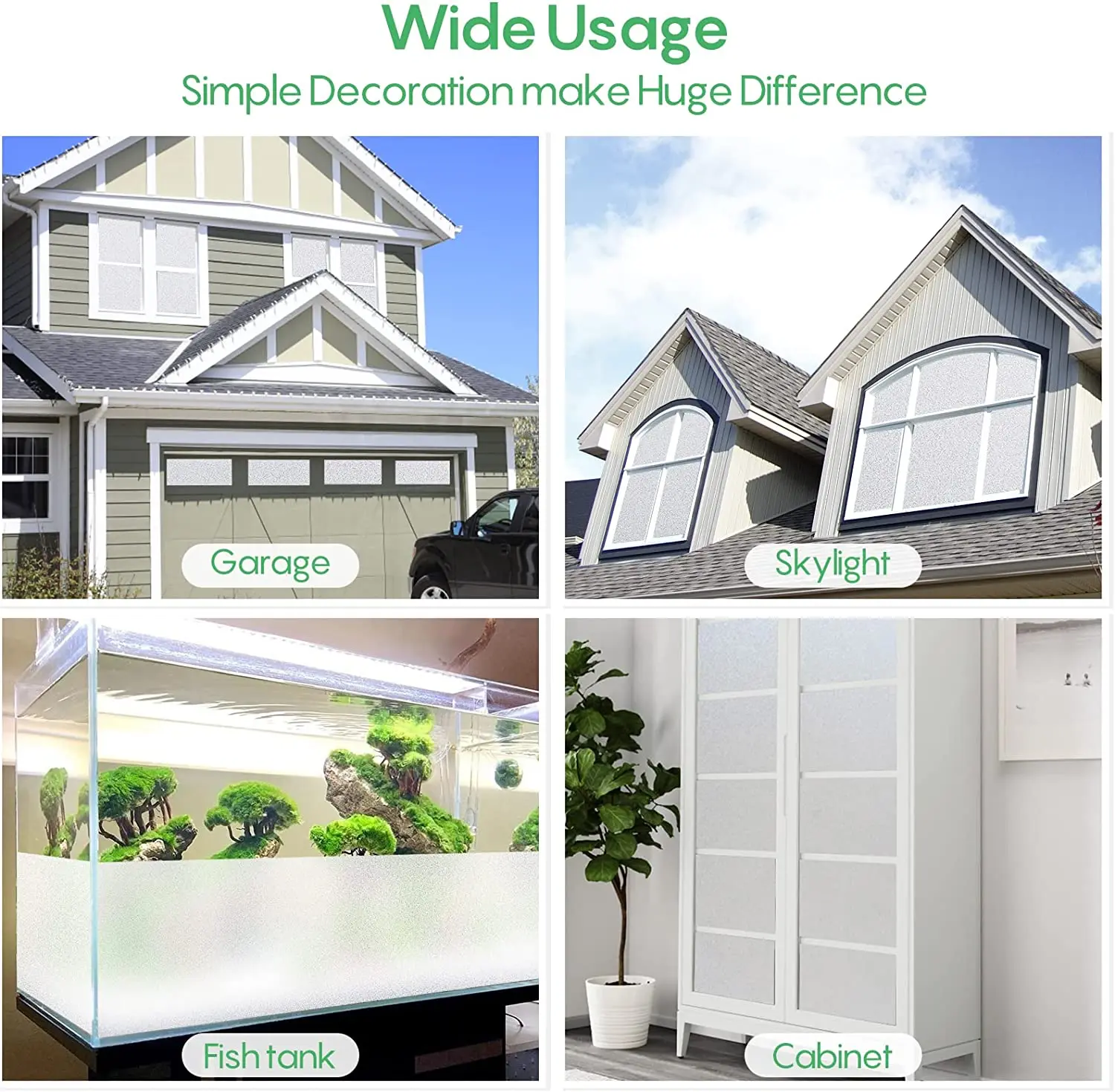 Window Privacy Film Frosted Glass Opaque Vinyl Bathroom Door Decor Stickers UV Blocking Heat Control Coverings Home Office window film window privacy film