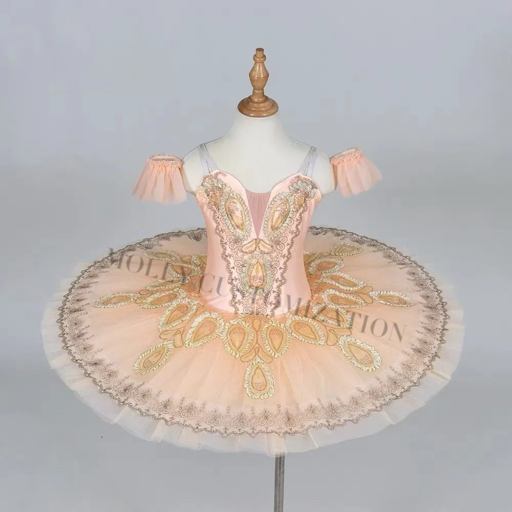Simple new apricot Paquita solo dance variation competition dress ...