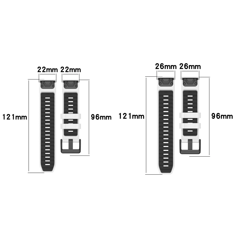 Premium Silicone Sport Watch Band - Quick Fit 22mm/26mm Strap in Sleek Design
