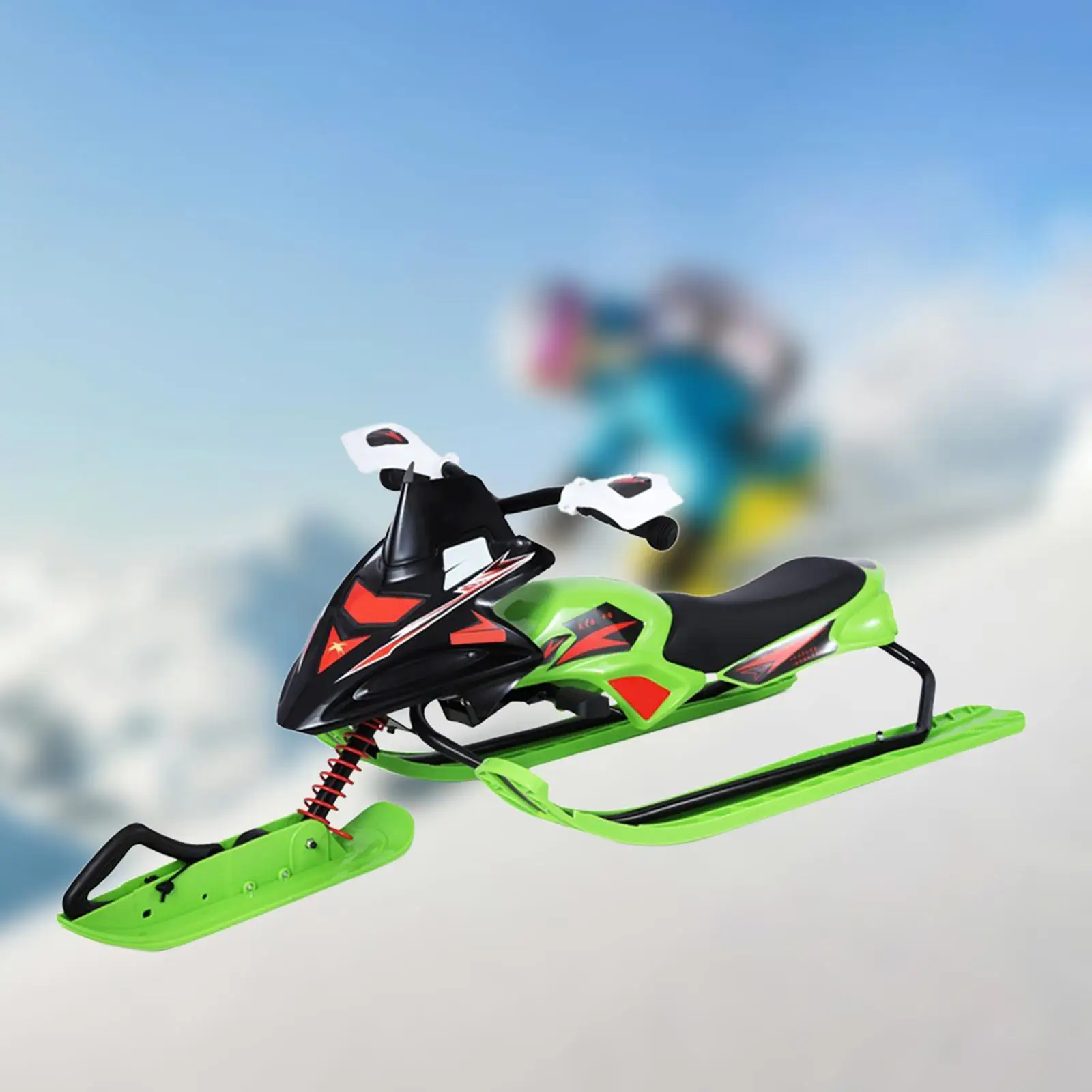 Snow Racer Trineo con volante y mango de bicicleta y frenos gemelos, niños  adolescentes invierno deporte esquí trineo deslizante tabla para cuesta