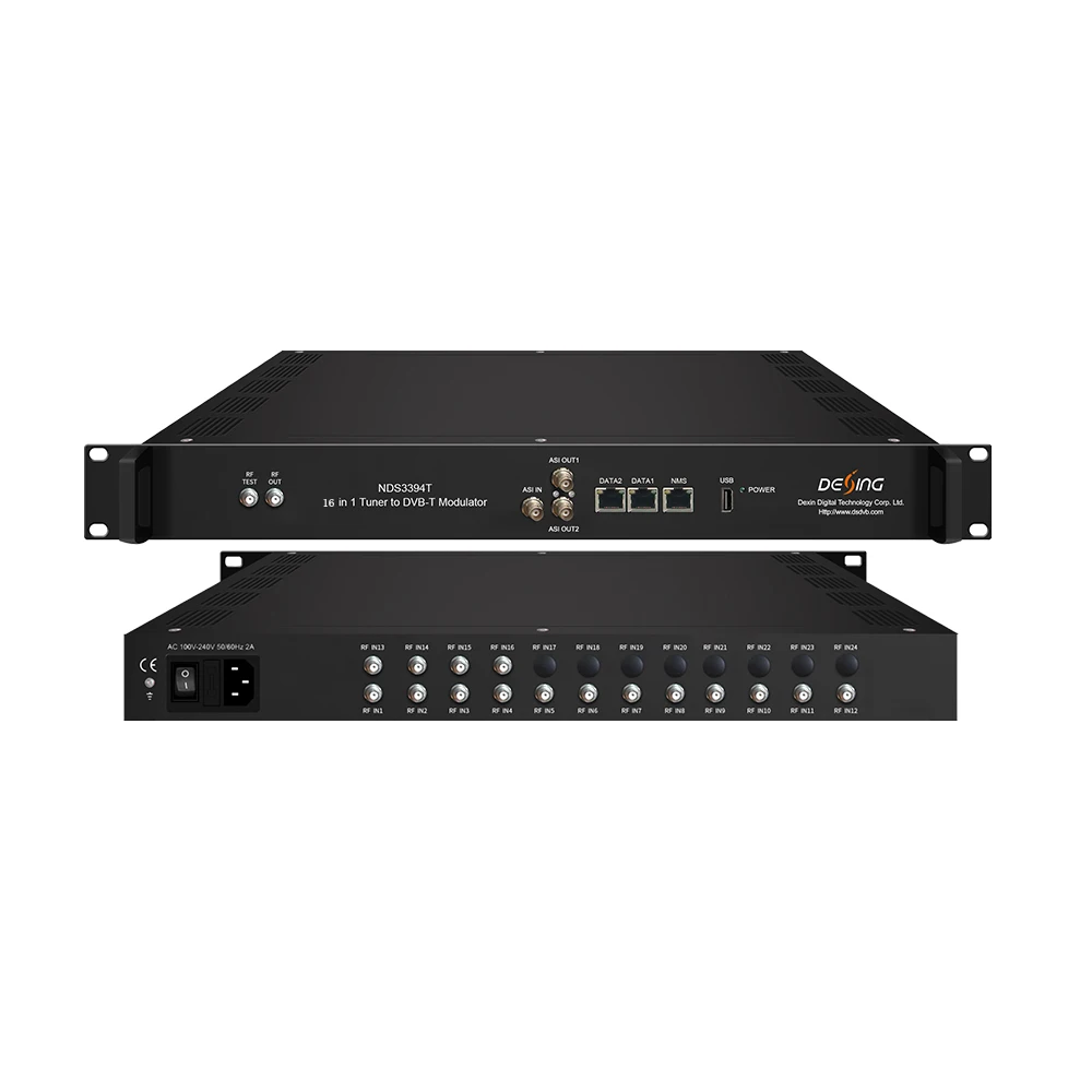 16 channel Tuner modulator  RF Conversion DVB Gateway DVB-T DVB-T2 DVB-S2 ATSC ISDB-T to RF DVB-T DVB-C ISDBT Modulator