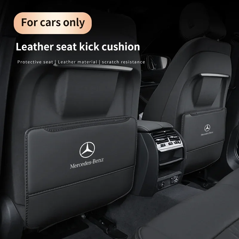 Car seat protector For Mercedes-Benz A B C E V R-Class A45 C43 CLA GLA GLB GLC SLK SL Car Seat Back Protection Anti-Kick Pad Rear Seat Storage Bag