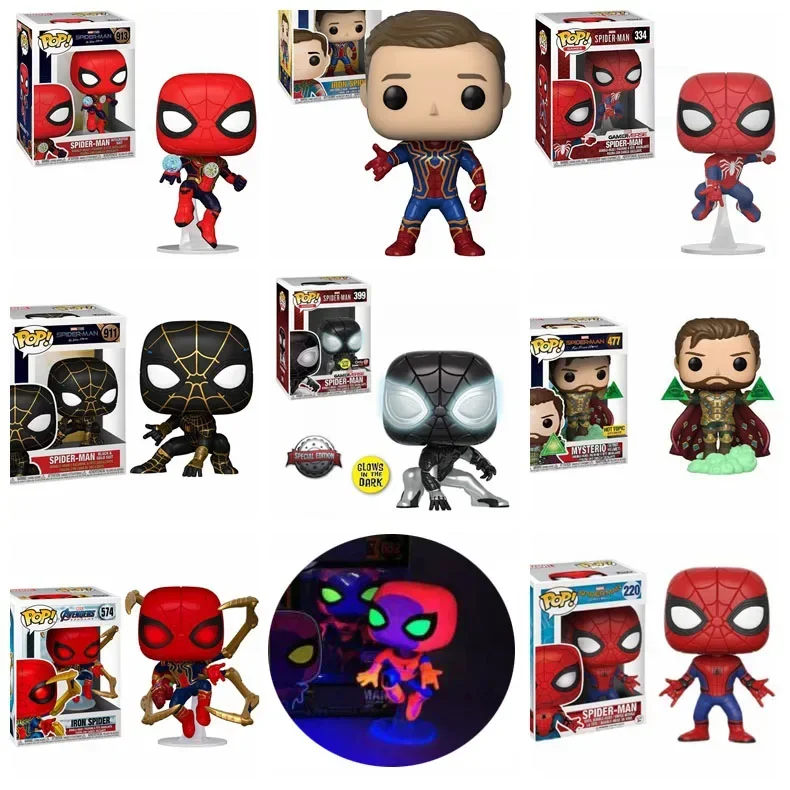 thumbnail image 1 of Funko Pop New Spider-Man Traje negro dorado 911# Bobble Head Toys 913# Iron Spider 305# Mysterio Figura de vinilo Modelo coleccionable de juguete, 1 of 5