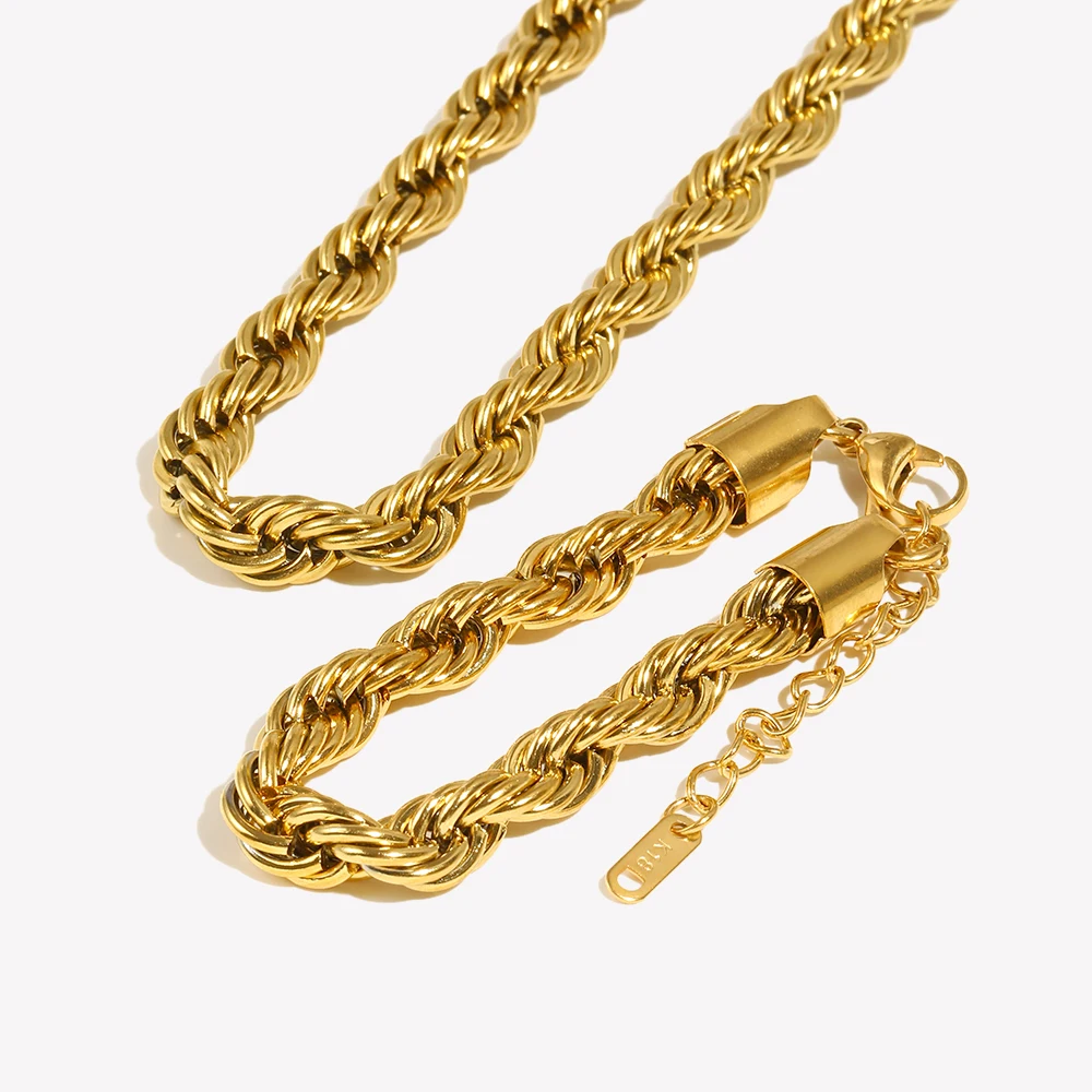 Collier Chaîne Classique En Or Plaqué 18 Carats - 7 Mm, 50 Cm - Superbe - Neuf