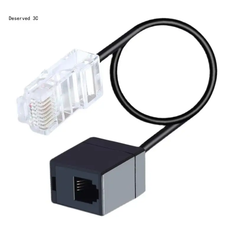 솔리드 RJ45 이더넷 RJ11 유선 전화 변환기 어댑터 케이블 사무용 액세서리